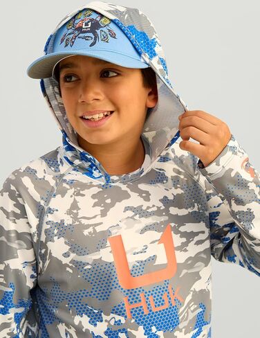 أيقونة Huk Boys 'KC Scott Hoodie ، قميص صيد مقنعن الأداء in Saudi Arabia