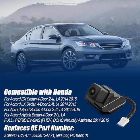 B.ZSSY Accord Back Up Rear View Camera for 2014-2017 Honda Accord Sedan EX-L Parking Assist Rear Camera Replace for 39530T2AA21,39530T2AA31,39530-T2A-A21 in Kuwait