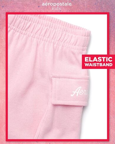 AEROPOSTALE Girls' Fleece Cargo Shorts - Soft Stylish Casual Active Shorts with Elastic Waist and Side Pockets (Sizes: 7-16) in Kuwait