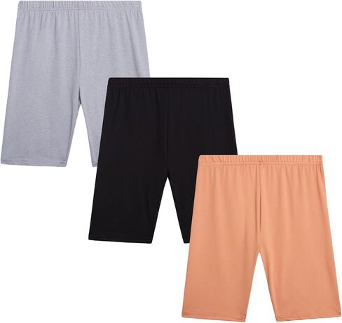 Real Love Girls Bike Shorts - 3 Pack Super Soft Athletic Cartwheel Biker Dance Shorts for Girls (Sizes: 7-16) in Kuwait