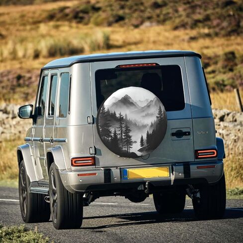 Mountain Lake Tree Landscape Spare Tire Cover Weatherproof Universal Wheel Protectors Wheel Covers for RV Camper Travel Trailer SUV Truck 15 Inch in Saudi Arabia