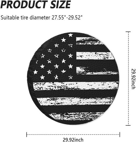 15" Spare Tire Covers for Tire,USA Flag Trailer Spare Tire Cover for All-Around Protection,Universal Spare Tire Covers for Trailers Fits Cars SUVs Trucks Diameter 27.55"-29.52" (15 inch) in Kuwait