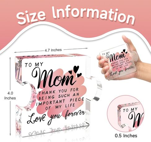 Gifts for Mom, Mom Gifts, Mom Birthday Gifts from Daughter, Birthday Gift for Mom, Mom Gifts from Daughters Son, Cool Mom Gift Ideas Acrylic Present for Mothers Day Birthday in Saudi Arabia