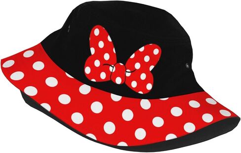 Cute Polka Dot Bucket Hats for Women Men Bow Fisherman Hat Summer Outdoor Sun Cap for Travel Hiking Beach in Saudi Arabia