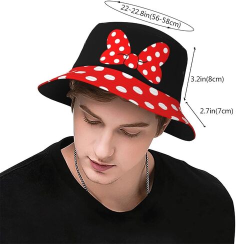 Cute Polka Dot Bucket Hats for Women Men Bow Fisherman Hat Summer Outdoor Sun Cap for Travel Hiking Beach in Saudi Arabia