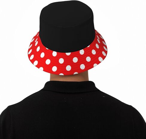 Cute Polka Dot Bucket Hats for Women Men Bow Fisherman Hat Summer Outdoor Sun Cap for Travel Hiking Beach in Saudi Arabia