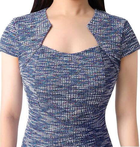 VFSHOW Womens Slim Square Neck Work Office Business Church Bodycon Pencil Sheath Dress in Saudi Arabia