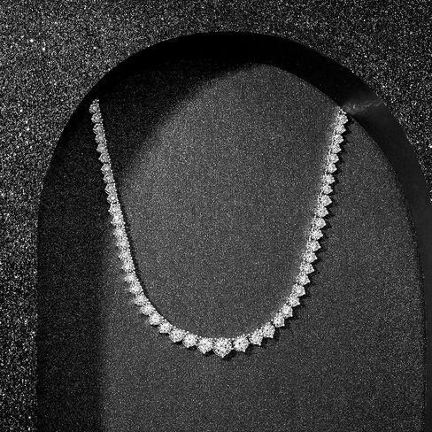 Ross-Simons 3.00 ct. t.w. Graduated Lab-Grown Diamond Tennis Necklace in Sterling Silver in Kuwait