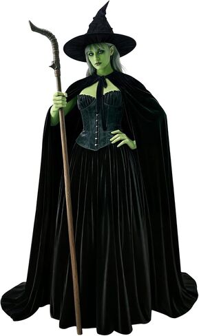 joukavor Wicked Witch Costume Women Velvet Cape and Sorceress Hat for Halloween Cosplay in Saudi Arabia