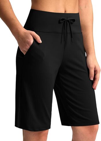 G Gradual Women's Bermuda Shorts with Pockets 11" Knee Length Stretch Comfy Drawstring Long Shorts for Women Summer Walking in Saudi Arabia