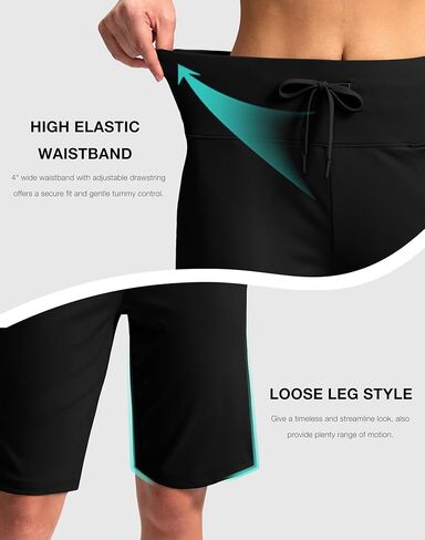 G Gradual Women's Bermuda Shorts with Pockets 11" Knee Length Stretch Comfy Drawstring Long Shorts for Women Summer Walking in Saudi Arabia