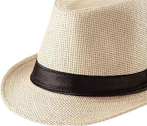 Straw Fedora Hat for Women Men Panama Hat Short Brim Summer Sun Hat in Saudi Arabia