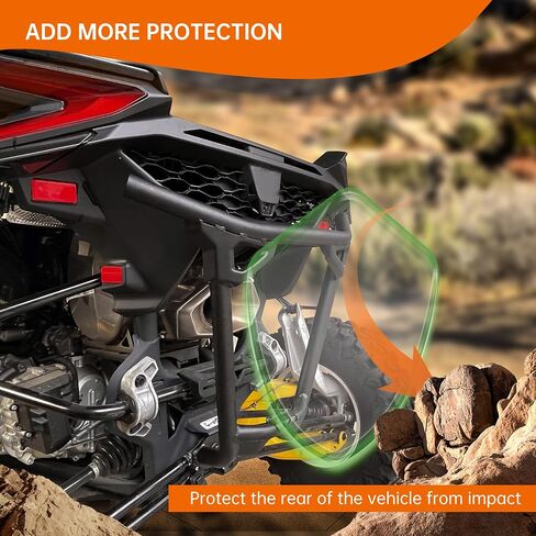 المصد الخلفي من قطعة واحدة متوافقة مع 2024+ Can-Am Maverick R X RS Associors Highted Duty Brush Guard Protector الخلفي ل Can Am Maverick R 2024+ in Kuwait
