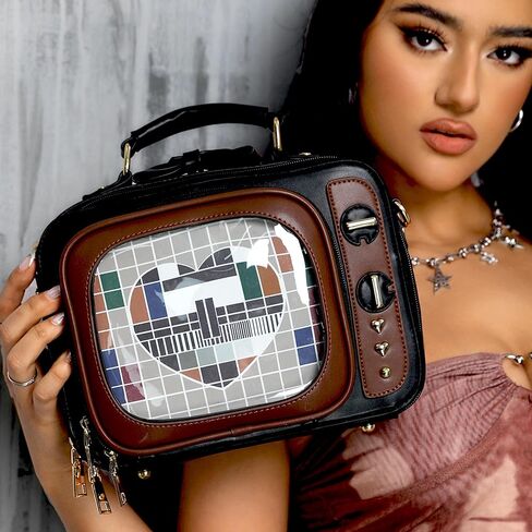 Retro TV Shaped Ita Bag Backpack Small Pin Display Bag with Inserts Cute Ita Crossbody Bag for Enamel Pins Display in Kuwait