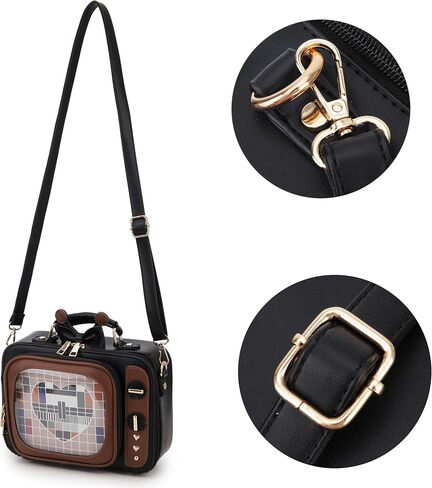 Retro TV Shaped Ita Bag Backpack Small Pin Display Bag with Inserts Cute Ita Crossbody Bag for Enamel Pins Display in Kuwait