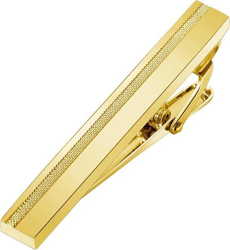 Clips for Men - Silver, Gold, Gun Black, 2 Inch Bar Pins for Skinny and Regular Ties, Unique Clasp Suitable for Wedding, Business, Father's Day Gift in Saudi Arabia