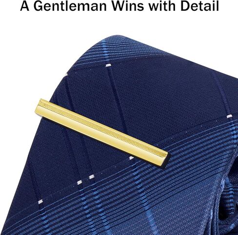 Clips for Men - Silver, Gold, Gun Black, 2 Inch Bar Pins for Skinny and Regular Ties, Unique Clasp Suitable for Wedding, Business, Father's Day Gift in Saudi Arabia