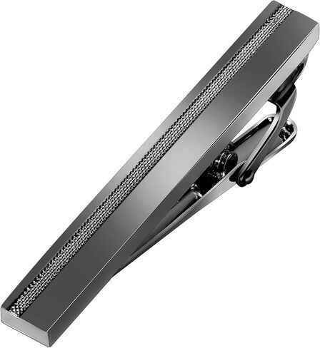 Clips for Men - Silver, Gold, Gun Black, 2 Inch Bar Pins for Skinny and Regular Ties, Unique Clasp Suitable for Wedding, Business, Father's Day Gift in Saudi Arabia