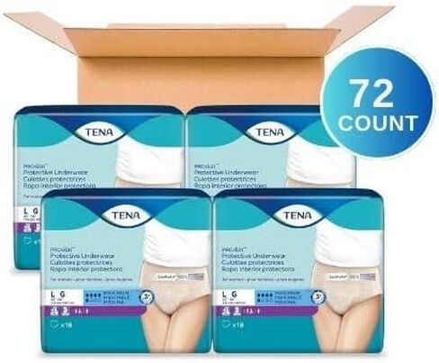 TENA Incontinence Underwear for Women, Maximum Absorbency, ProSkin - Large - 72 Count in Saudi Arabia