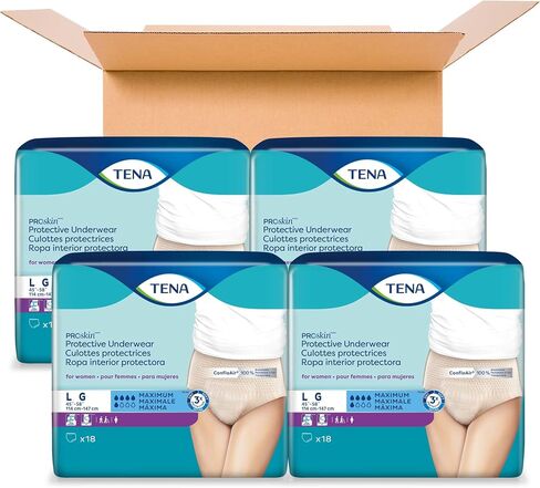 TENA Incontinence Underwear for Women, Maximum Absorbency, ProSkin - Large - 72 Count in Saudi Arabia