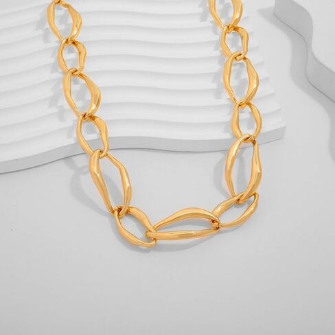 LILIE&WHITE Gold Necklaces For Women Chunky Necklaces Trendy Gold Link Chain Necklace Fashion Choker Necklace Women Jewelry Gift in Kuwait