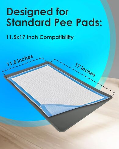 Skywin Dog Pad Holder Tray for 30 x 36 Inches Training Pads - Easy to Clean and Store Perfect for Dog Potty Tray – Silicon Wee Wee Pad Holder, No Spill Pee Pad Holder for Dogs (Grey) in Saudi Arabia