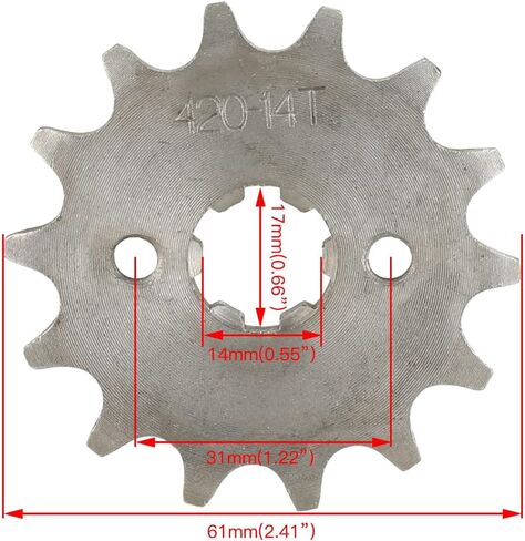 HIAORS 420 14T 20mm Motorcycle Front Engine Sprocket for 50cc 70cc 110cc 125cc 140cc 160cc Honda TaoTao Roketa Coolster Sunl Lifan Chinese ATV Quad Dirt Bike in Saudi Arabia