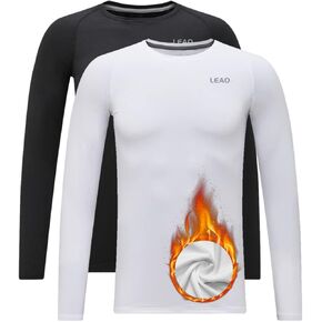 LEAO Youth Boys Compression Shirt Fleece Quick Dry Sports Baselayer Soccer Baseball Basketball Undershirt