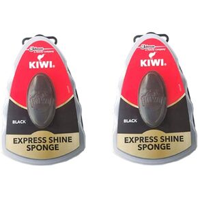Kiwi Express Shoe Shine Sponge ، Black and Neutral 0.2 Fl Oz (Black 2)