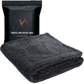 منشفة Viking V+ Premium Microfiber لتجفيف السيارات ، حلقة ملتوية ، منشفة ناعمة وامتصاص فائقة ، سميكة 1200 جم لتفاصيل السيارة ، رمادي ، 24 بوصة × 36 بوصة ، 1 حزمة