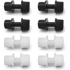 8 PCS Auto Nylon License Plate Frame Bolts, Durable Nuts and Screw Fasteners, M25 x 10 Waterproof Screws, Universal for Most Motorcycle Yacht License Plate Bolts (Black & White)