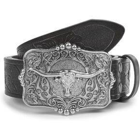 Western Cowboy-Cowgirl Leather-Belts للرجال-مع Longhorn-Bull