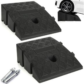2PCS Driveway Curb Ramps 5" Rise Height Curb Ramp Interlock Curb Ramps for Driveway Low Cars Vehicles SUV Truck Motorcycle Wheelchair Bike