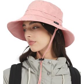 Bucket Hat Waterproof Rain Hat for Women Men Sun Hats UPF50+ Packable Summer Hat Hiking Travel Floppy Sun Hat