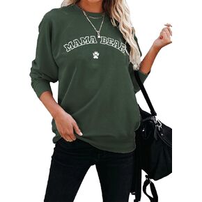 Embroidered Mom Sweatshirt for Women, Mama Fleece Shirts, Cozy Tops