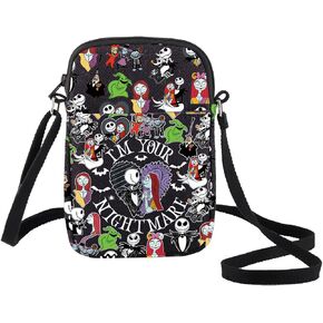 BWWKTOP Jack & Sally Crossbody Bag Nightmare Santa Fans Gift Oogie Messenger Bag Mayor & Lock Merch