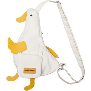 Cute Duck Purse Canvas Messenger Bag Cartoon Chest Wallet Novelty Bag Unisex Funny Shoulder Bag for Girls Women Daily Use ﻿