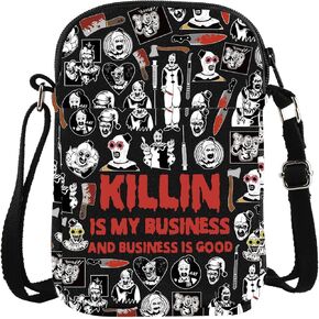 مهرج فيلم البضائع المستوحاة من Crossbody Bag Bag Bag Clown Bag Horror Loving Gift Gift Clown Character Gift
