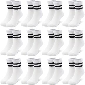 12 Pairs Boys Socks Kids Cotton Athletic Socks for Toddler Boys Girls (1-12 Years)
