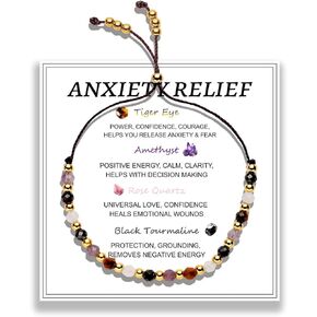 Anxiety Relief Items Bracelet for Women, Depression Stress Relief Anti Anxiety Gifts Spiritual Jewelry Natural Healing Crystals for Calm & Balance in Kuwait