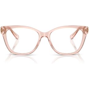 COACH Women's HC6120 Square Prescription Eyewear Frames, Transparent Dusty Rose/Demo Lens, 54 mm