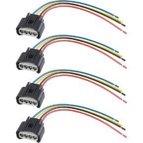 4pcs موصل ملف الإشعال ، تسخير سلك لفائف الاشتعال ، إكسسوارات الاشتعال اشتعال ملف توصيل الإناث موصل تسخير الأذرع ، 4 سلكية لويت كابل نبيذ ، استبدل #90980-11885 90980-11885
