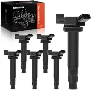 A-Premium Ignition Coil Pack Compatible with Toyota Camry Sienna 2004-2006, Highlander Solara 2004-2008, Lexus ES330 RX330 2004-2006 - for V6 3.3L Engine