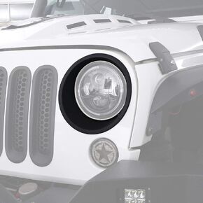u-Box Wrangler Headlight Bezel Cover Insert Matte Black Headlamp Trim Compatible with Wrangler JK & Unlimited 2007-2015 - Pair