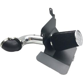 4-Inch Cold Air Intake Kit with Heat Shield + Filter Compatible for Dodge Ram 2500 3500 5.9L L6 Turbo Diesel Engine 2003-2007 (Black Tube & Red Filter)