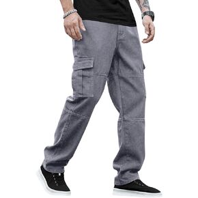 Verdusa Men's Casual Denim Cargo Pants Jeans with Cargo Pockets in Kuwait