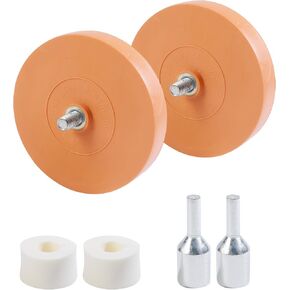 2PCS Eraser Wheel,Car Accessories 4" Decal Remover Wheels with Drill Adapter,Adhesive Remover Wheel for Pinstripes Vinyl Tapes and Sticker,Suitable for Most Cars,RV,Boats
