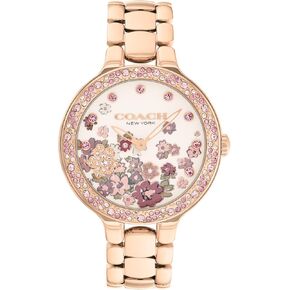 Watch Chelsea Chelsea Women's 2H's Quartz - سوار 36 مم من الفولاذ المقاوم للصدأ - إطار بلوري مع تصميم الأزهار - ساعة الأزياء المتميزة - هدية لها