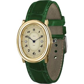 Pascal Oval Bubble Diamond Watch for Women Leather Strap ، ساعات الكوارتز السويسرية ، الساعات السويسرية ، الكريستال الياقوت ، علامات الماس ، 3atm مقاومة للماء ، ساعة معصم أناقة عتيقة (هدية لها)