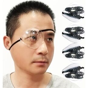 4Pack Eye Shield After Cataract Surgery,3D Protective Eye Shield for Sleeping,Clear Eye Patch Cataract Eye Shield After Surgery with Extended Elastic Strap Longer for Adults